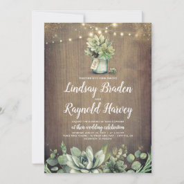 Succulenten | Rustic Greenery Country Barn Wedding Kaart