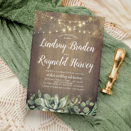 Succulenten | Rustic Greenery Country Barn Wedding Kaart