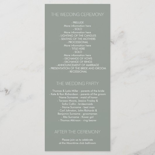 Succulenten Rustiek Hout Wedding Programma's (Achterkant)