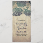Succulenten Rustiek Hout Wedding Programma's (Voorkant)