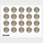Succulenten Rustiek Land Bruiloft Ronde Sticker (Vel)