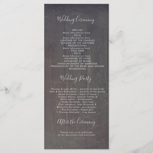 Succulenten rustieke bruiloft programma's (Achterkant)