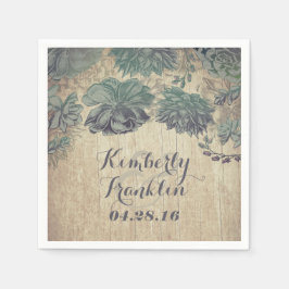 succulenten rustieke bruiloft servetten