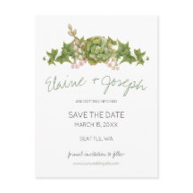 Succulenten Rustieke Bruiloft sparen de datum