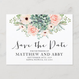 Succulenten save the date uitnodiging briefkaart