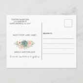 Succulenten save the date uitnodiging briefkaart (Achterkant)