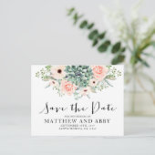 Succulenten save the date uitnodiging briefkaart (Staand voorkant)