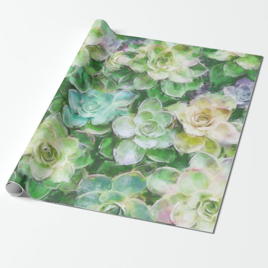 Succulenten schilderen door Cindy Bendel Cadeaupapier (Uitgerold)