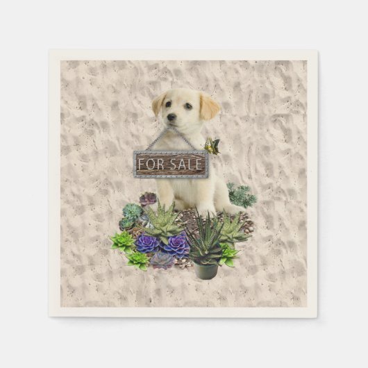 Succulenten te koop servetten (Voorkant)