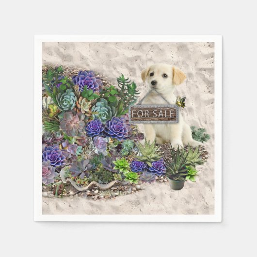 Succulenten te koop servetten (Voorkant)