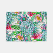Succulenten tropische tuin fleece deken (Voorkant (Horizontaal))