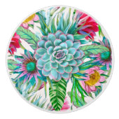 Succulenten tropische tuin keramische knop (Voorkant)