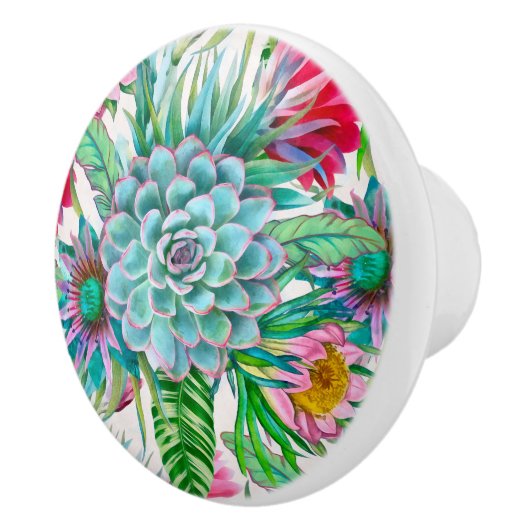 Succulenten tropische tuin keramische knop (Rechts)