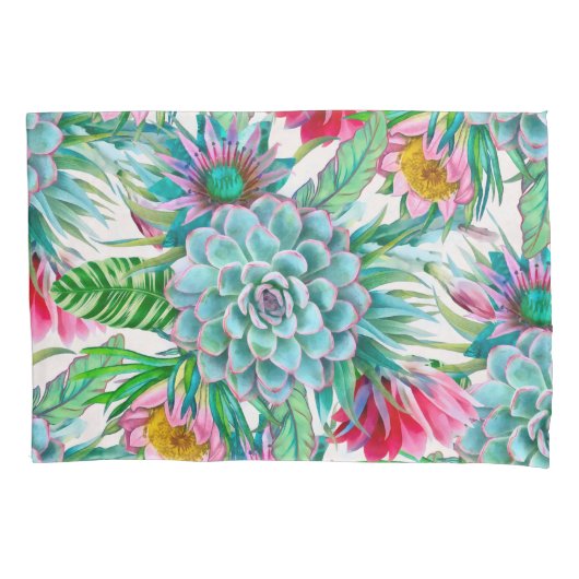 Succulenten tropische tuin kussensloop (Voorkant)