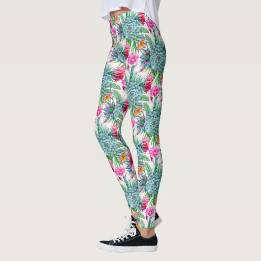 Succulenten tropische tuin leggings (Links)