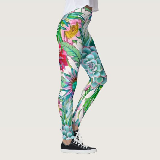 Succulenten tropische tuin leggings (Rechts)