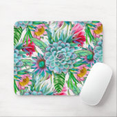 Succulenten tropische tuin muismat (Met muis)