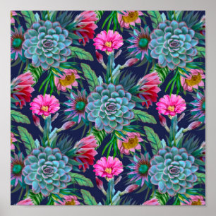 Succulenten tropische tuin poster