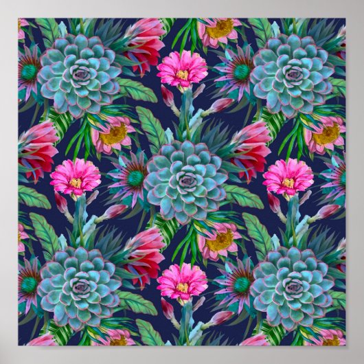 Succulenten tropische tuin poster (Voorkant)