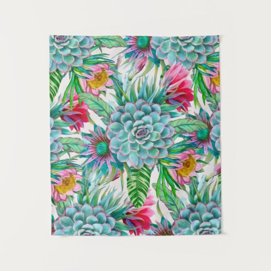 Succulenten tropische tuin wandkleed (Voorkant)