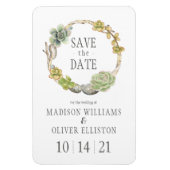 Succulenten, Twigs en Stenen | Datum opslaan Magneet (Verticaal)