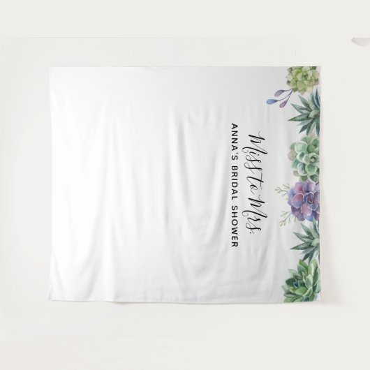 Succulenten Vrijgezellenfeest Backdop Wandkleed (Voorkant (horizontaal))