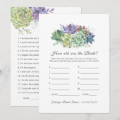 Succulenten Vrijgezellenfeest spel Kaart (Voorkant / Achterkant)