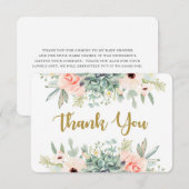 Succulenten waterverf bloemenbedankje bedankkaart (Voorkant / Achterkant)