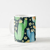 Succulenten Waterverf Cactus Bloemenpatroon Koffiemok (Voorkant links)