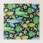 Succulenten Waterverf Cactus Bloemenpatroon Legpuzzel (Horizontaal)