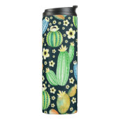 Succulenten Waterverf Cactus Bloemenpatroon Thermosbeker (Gedraaid links)