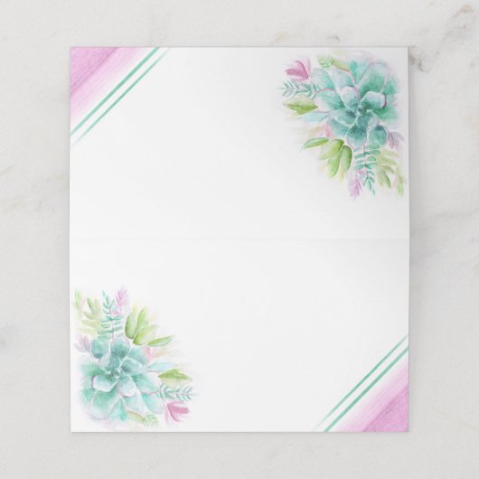 Succulenten waterverf kunst plaats kaarten plaatskaartje (Buitenkant ongevouwen)