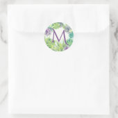 Succulenten Waterverf monogram Ronde Sticker (Tas)