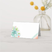 Succulenten waterverf sinaasappel groene kunst pla plaatskaartje (Voorkant)