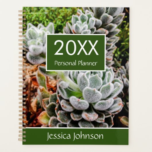 Succulenten wekelijkse maandelijkse gepersonalisee planner (Voorkant)