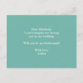 Succulenten Wil je mijn bruidsmeisje zijn. Munt br Uitnodiging Briefkaart (Achterkant)