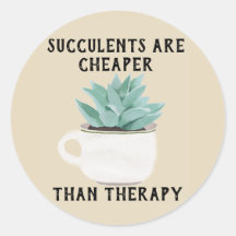 Succulenten zijn goedkoper dan therapie Sticker