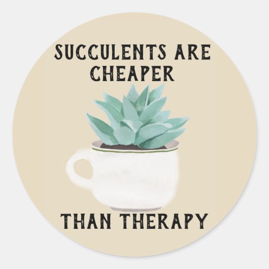 Succulenten zijn goedkoper dan therapie Sticker (Voorkant)
