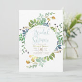 Succulententuin Cirkel | Waterverf Bruidsdouche Kaart (Staand voorkant)