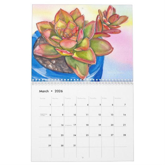 Succulents 2020 Kalender van Debra Lee Baldwin (Mar 2026)