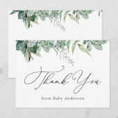 Succulents and Eucalyptus Baby shower Bedankt (Voorkant / Achterkant)