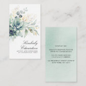 Succulents and Gold Greenery Elegant Boho Foliage Visitekaartje (Voorkant / Achterkant)
