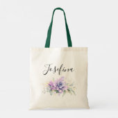 Succulents and Gold Greenery Elegant Script Name T Tote Bag (Achterkant)