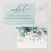 Succulents and Gold Greenery Wedding Website Visitekaartje (Voorkant / Achterkant)