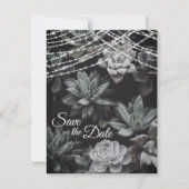 Succulents and Liights Save the Date Wedding Invit Kaart (Voorkant)