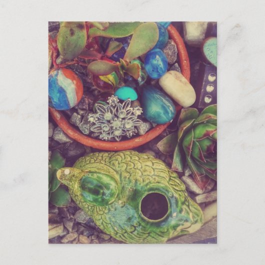 Succulents and Little Garden Art Objects Briefkaart (Voorkant)