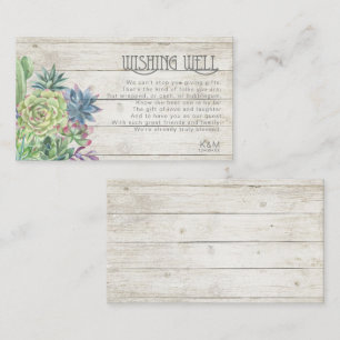 Succulents and Rustic Wishing Well V3 ID515 Informatiekaartje