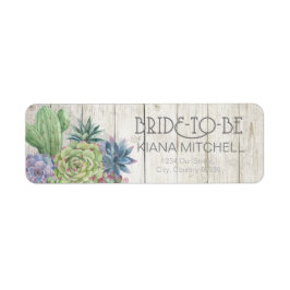 Succulents and Rustic Wood Bride-to-be ID515 Etiket