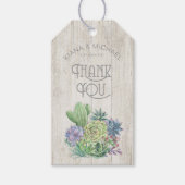 Succulents and Rustic Wood Dank je ID515 Cadeaulabel (Voorkant)
