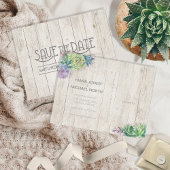Succulents and Rustic Wood Save the Date ID515 Aankondigingskaart